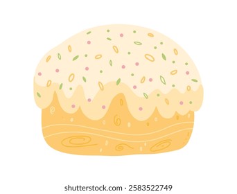 Vector cute Easter cakes for poster, websites, card, scrapbooking, stickers isolated on white background