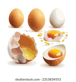 vector cute eggs cartoon style