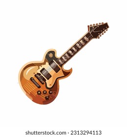 vector cute electric guitar cartoon style
