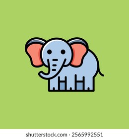 vector cute elephant animal cartoon