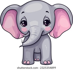 Vector cute elephant cartoon character illustration