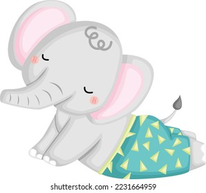 a vector of a cute elephant doing yoga