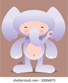 vector cute elephant manga illustration! Very easy to pose or make your own edits - get the whole set!