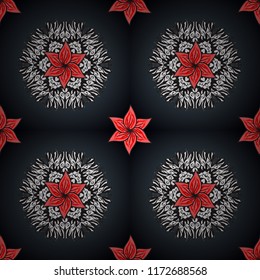 Vector Cute fabric pattern. Colour Spring Theme seamless pattern Background. Flat Flower Elements Design. Seamless vintage.