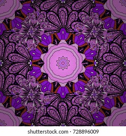 Vector Cute fabric pattern. Colour Spring Theme seamless pattern Background. Seamless vintage. Flat Flower Elements Design.