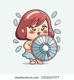 vector cute fan cartoon style