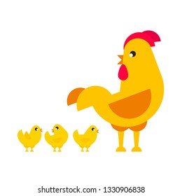 Vector cute flat chicken egg template set