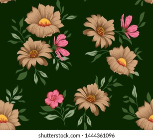 vector cute floral on green background