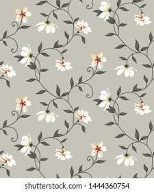 vector Cute floral on grey background