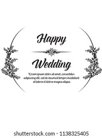 Vector cute floral wedding greeting card collection