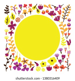 vector cute flower, colorful flower, flower bloom for card and printing