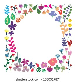 vector cute flower drawing and painting ,use for wedding card 