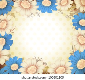 vector cute flower frame
