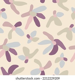 Vector cute flower illustration seamless repeat pattern