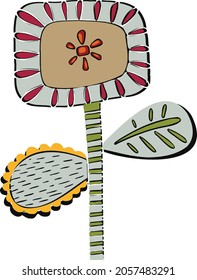 vector cute flowers summer character and cartoon