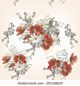 Vector lindo flores en estilo vintage para el diseño