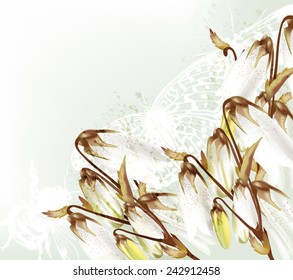 Vector cute flowers in vintage style for design