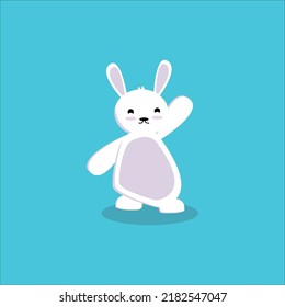 Vector cute and fluffy bunny smiling