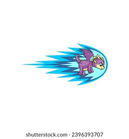 vector cute flying dragon creature