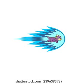 vector cute flying dragon fire