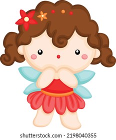 a vector of a cute forest fairy