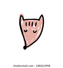 Vector cute fox face doodle scandinavian nursery clip art