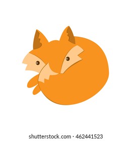 Vector cute fox. Hand draw cute character for children's illustration. Fox cartoon mascot