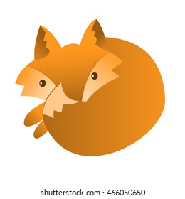Vector cute fox. Hand draw cute character for children's illustration. Fox cartoon mascot