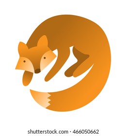 Vector cute fox. Hand draw cute character for children's illustration. Fox cartoon mascot