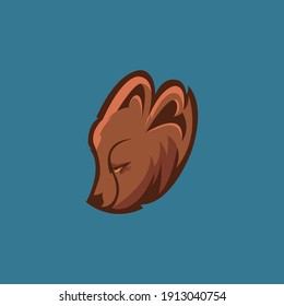  vector cute fox head illustration