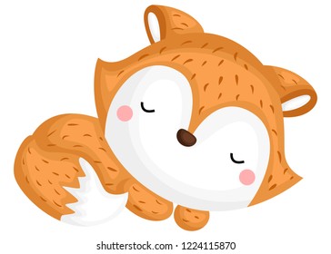 a vector of a cute fox with pattern