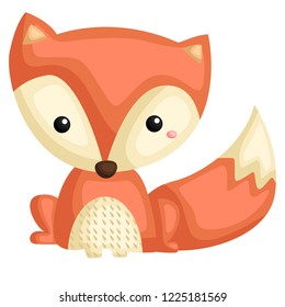 a vector of a cute fox with pattern