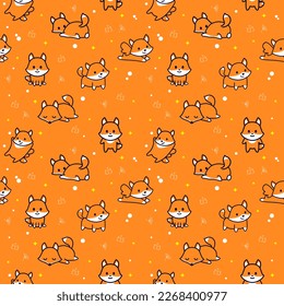 a vector of cute fox pattern art for backgrouns or wrapping paper to kids gift