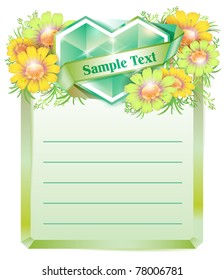 vector cute frame with heart and flowers