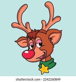 vector Cute and friendly deer theme