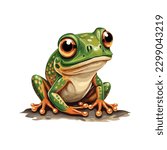 vector cute frog cartoon style