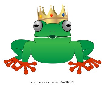 Prince Frog Cartoon Clip Art Princess Stock Illustration 129037118