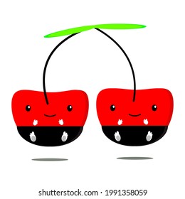 Logo vectorial de la fruta linda para los niños. Logo de la tienda de juguetes
