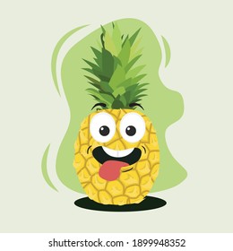 Vector of cute fruits. Funny fruits characters isolated, Cute and funny fruit vector illustration. Editable vector fruits