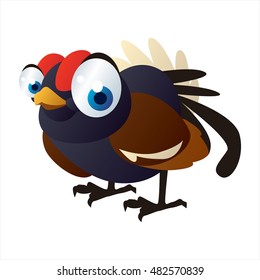vector cute funny cartoon bird. WIld Grouse
