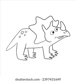 Vector cute funny dinosaur drawing for kids, kids clipart design. Colorful hand drawn cartoon style. illustration of dinosaurs isolated on background