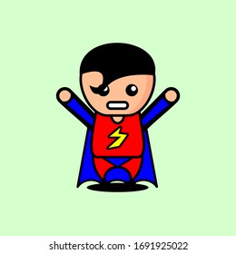 Vector of a cute and funny superhero character. Vector character icon. Character illustration