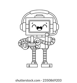 Vektorcute Gamer Roboter Cartografik einzeln