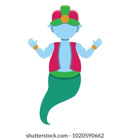 Vector cute genie colorful isolated