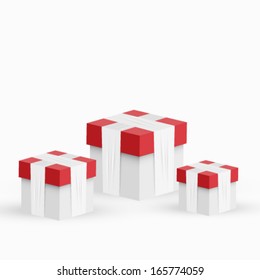 Vector cute gift box set illustration
