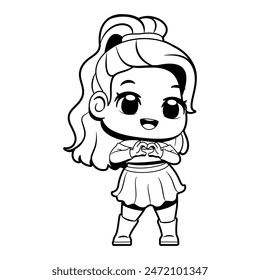 Vector Cute Girl Character Cartoon Illustration Isolated