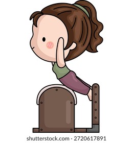 Un Vector de una chica linda haciendo pilates