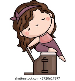 Un Vector de una chica linda haciendo pilates