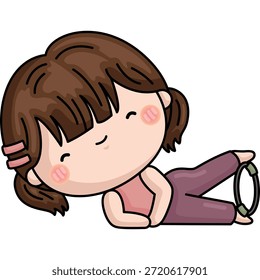 Un Vector de una chica linda haciendo pilates