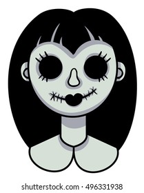 vector cute girl goth halloween